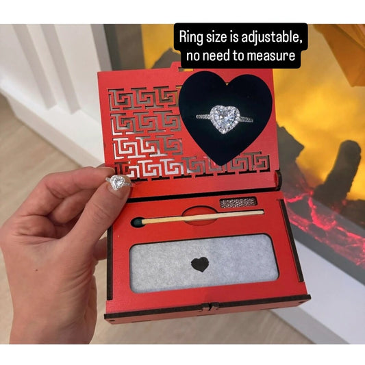 Magic burning box engagement ring